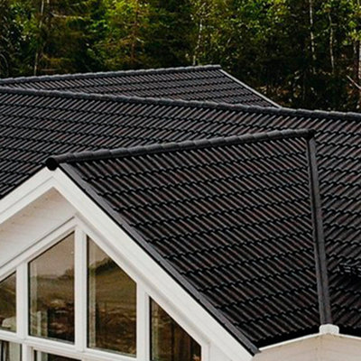 Black Asphalt Roof Shingle Half Round Tiles on Eaves Galvanised Zinc Coated 10pcs/pack