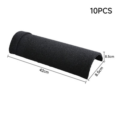Black Asphalt Roof Shingle Half Round Tiles on Eaves Galvanised Zinc Coated 10pcs/pack