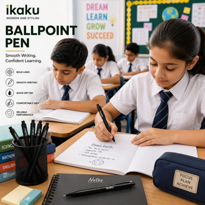 Black Ballpoint Pens 300 Pack Smooth Writing 1.0mm Medium Tip Pens ...