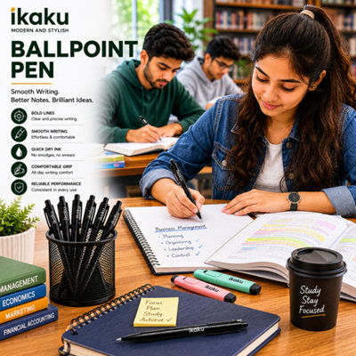 Black Ballpoint Pens 300 Pack Smooth Writing 1.0mm Medium Tip Pens ...