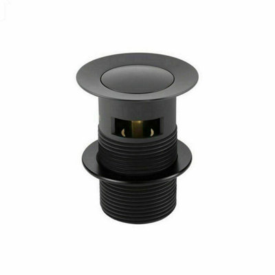 Black Basin Sink Waste Plug Slotted Click Clack Pop Up Clicker Push