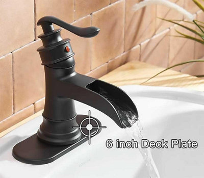 Black Bathroom Tap Sink Hole Cover Deck Plate Plinth Mounting ...