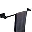 Black Bathroom Wall Mounted Modern Towel Holder Black Square Stylish Accessory