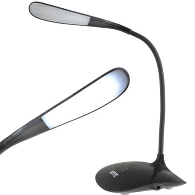 Black Battery USB LED Desk Lamp Light Touch Control Flexible Gooseneck ...