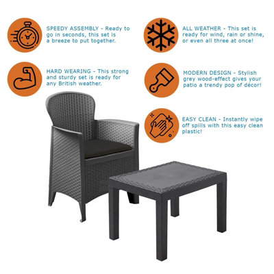 Black wood deals patio chairs