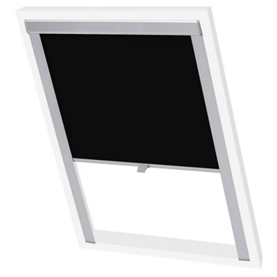 BLACK BLACKOUT ROLLER BLIND 104 FOR VELUX WINDOWS - HEAT BLOCKING