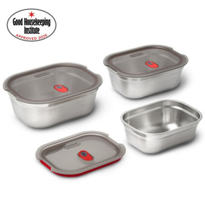 Black + Blum Microwavable Steel Multifunction Meal Prep Box Set - Grey
