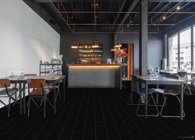 Black Brick Shimmer Effect Vinyl Flooring 4m x 2m (8m2) - 5