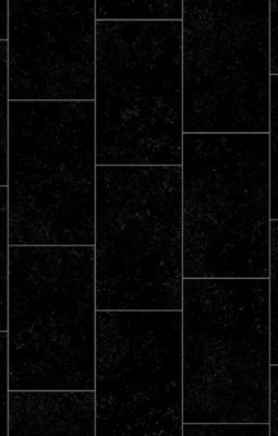 Black Brick Shimmer Effect Vinyl Flooring 4m x 4m (16m2)