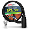 Black Cable Bike Lock with Key - Cable Lock Made with Tough Braided Steel Wires and Durable PVC