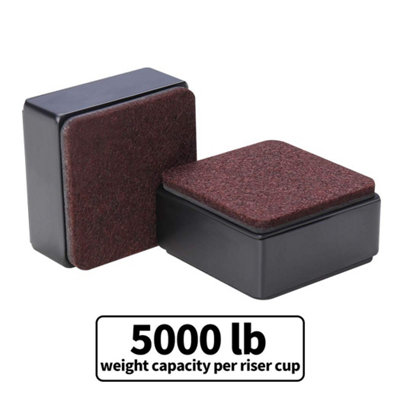 Black Carbon Steel Rectangular Bed Riser