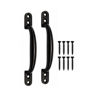 Black Cast Iron Hot Bed Handles 150mm Black Japanned Shed Gate Pull ...