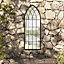 Black Cathedral Window Wall Arched Framed Mirror W 500 x H 1150 mm