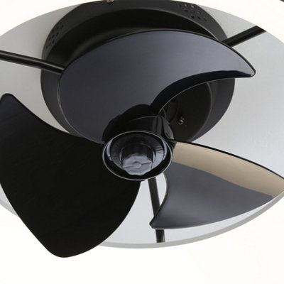 Black Ceiling Fan with Lights Dimmable LED Reversible 3 Blades 6 Speed with Remote Control