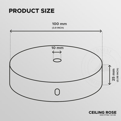 thumbnail image 2 of Vintage Ceiling Rose Single Point Plate For Pendant Lights - 108mm - Multiple Colors 2 of 5