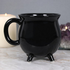 Black Ceramic Cauldron Shaped Halloween Mug