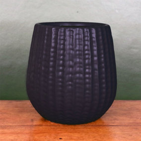 Black Ceramic Planter Plant Pot