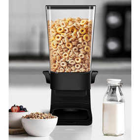 Black Cereal Nuts Storage Container Dispenser for Kitchen