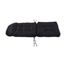 Black Chair Cushion Waterproof Durability High Back Swing Seat Cushion Patio Seat Pads 125cm L x 53cm W