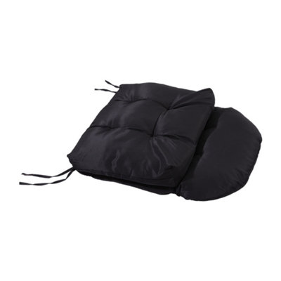 Black Chair Cushion Waterproof Durability High Back Swing Seat Cushion Patio Seat Pads 125cm L x 53cm W