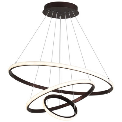 Black Chandelier LED Circle Modern Luxury Rings (20+40+60cm) Pendant Light