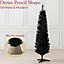 Black Christmas Tree Artificial Slim Pencil Spruce with Stand Christow 5ft
