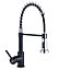 Black Chrome Commercial Swivel Pull out Kitchen Tap Mixer Tap Faucet