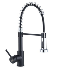 Black Chrome Commercial Swivel Pull out Kitchen Tap Mixer Tap Faucet