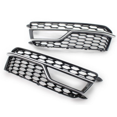 Black Chrome Fog Light Grille Covers Audi A5 S Line S5 2013-2017