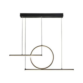Black Circle Linear Design LED Modern Chandelier Hanging Ceiling Lights
