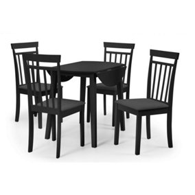 Black Coast Chic Dining Set with 4 Chairs