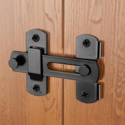 Black Coated Stainless Steel Sliding Lift Barn Door Latch for Cabinet Closet Cupboard