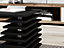 Black Coffee Table for Living Room 60cm Square Tired Storage Chrome Leg TOKYO