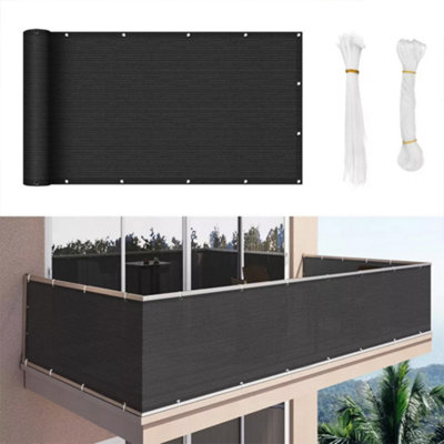 Black color 5M Privacy Garden Fence Panel Balcony UV Protection Shade ...