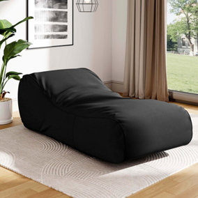 Black Comfy Floor Bean Bag Chair Lounger Adult Size 1800 mm