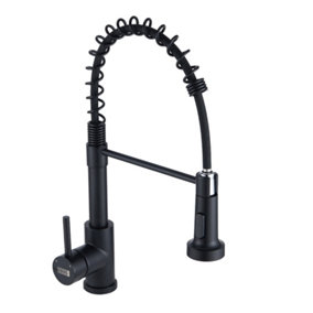 Black Commercial Swivel Pull out Kitchen Tap Mixer Tap Faucet