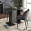 Black Contemporary Rectangular Wooden Dining Table