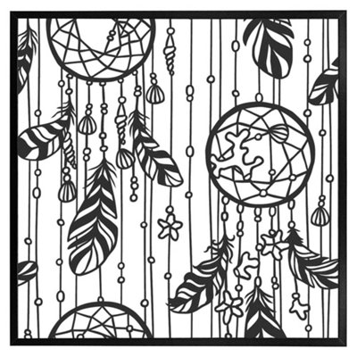 Black contour (Picutre Frame) / 20x20" / Black DIY at B&Q