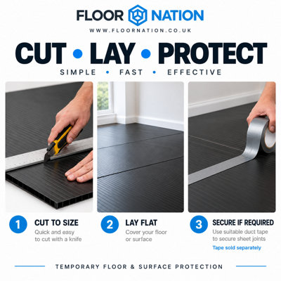 Black Correx Sheets Corrugated Plastic Floor Protector 1200x600mm 4mm ...