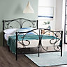 Black Crystal Double Metal Bed With Pocket Sprung Mattress