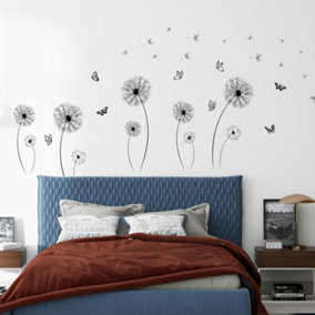 Black Dandelion and Butterflies Stickers Stock Clearance