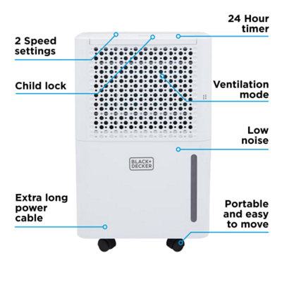 Black + Decker - 12 Litre Dehumidifier - 8