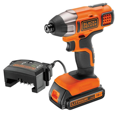 Black Decker 18v Impact Driver with 1.5ah Battery Charger