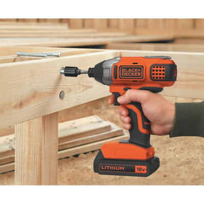 Black & Decker 18v Impact Driver with 1.5ah Battery + Charger Cordless BDCIM18C1