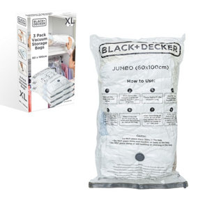 BLACK+DECKER 3-Pack Jumbo Size Vacuum Storage Bags