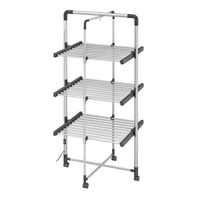 BLACK+DECKER 3-Tier Heated Clothes Airer with Cover & Wheels