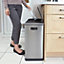 BLACK+DECKER 40L Cool Grey Duo Recycling Bin with Soft Close Lid
