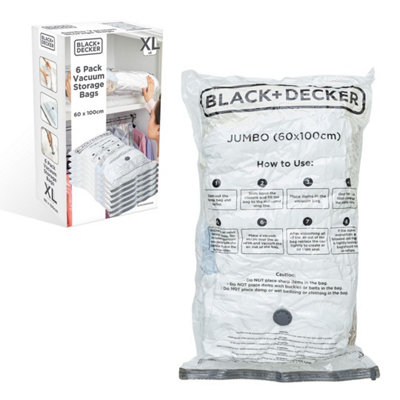 BLACK DECKER 6 Pack Jumbo Size Vacuum Storage Bags DIY at B Q