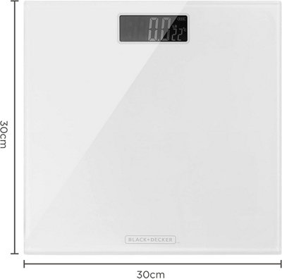 BLACK+DECKER BXBS0001GB Digital Bathroom Scale, Tempered Glass, White