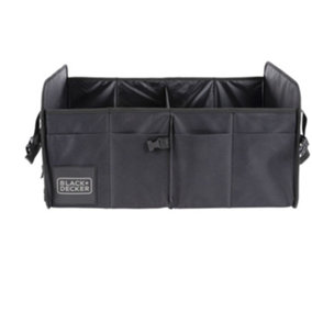 Black & Decker Car Boot Organiser Collapsible Foldable Tidy Storage Trunk 2 Section